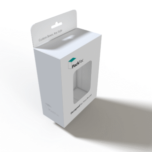 Custom folding hanger box with open window display