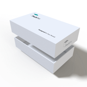 2-piece rigid box with lid opened to display separate base and lid structure, ideal for luxury retail and wholesale packaging