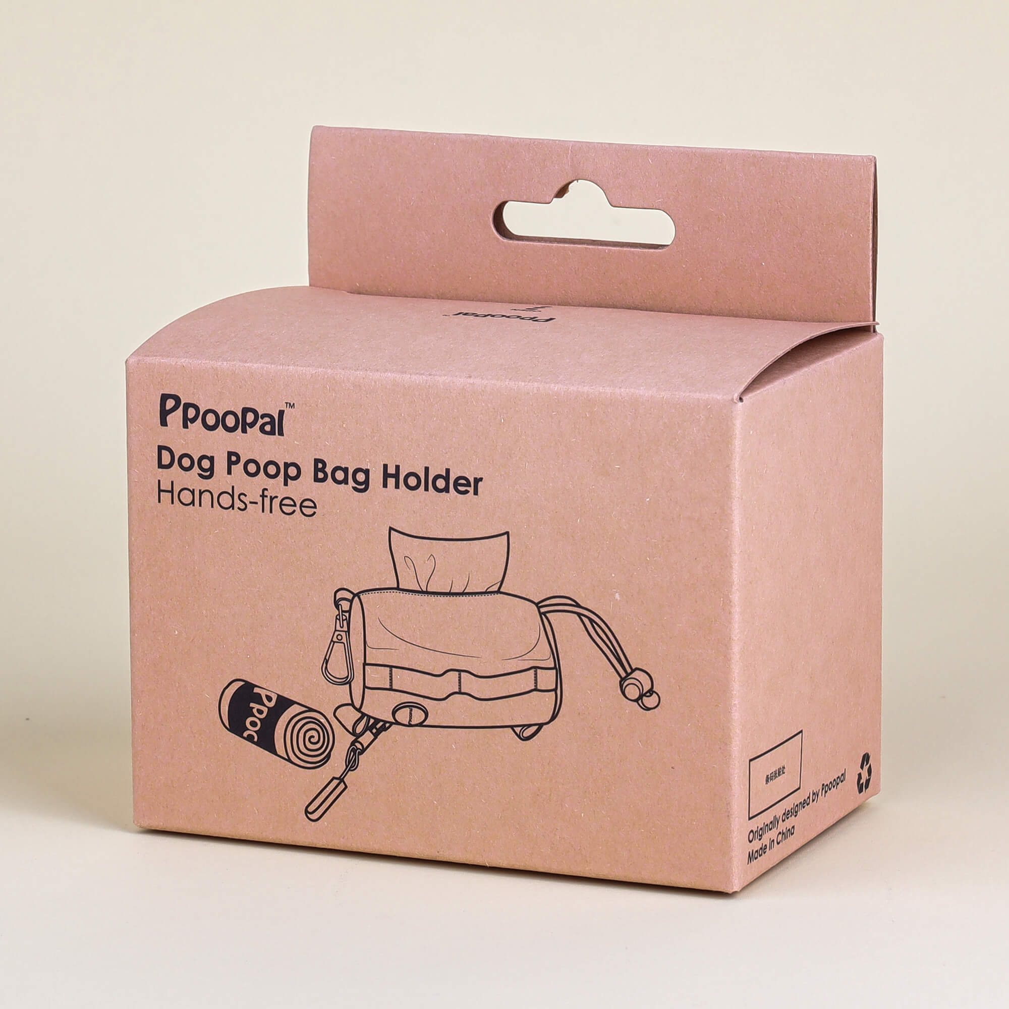 Recyclable kraft cardboard folding box with hanging hole, designed for pet supplies packaging