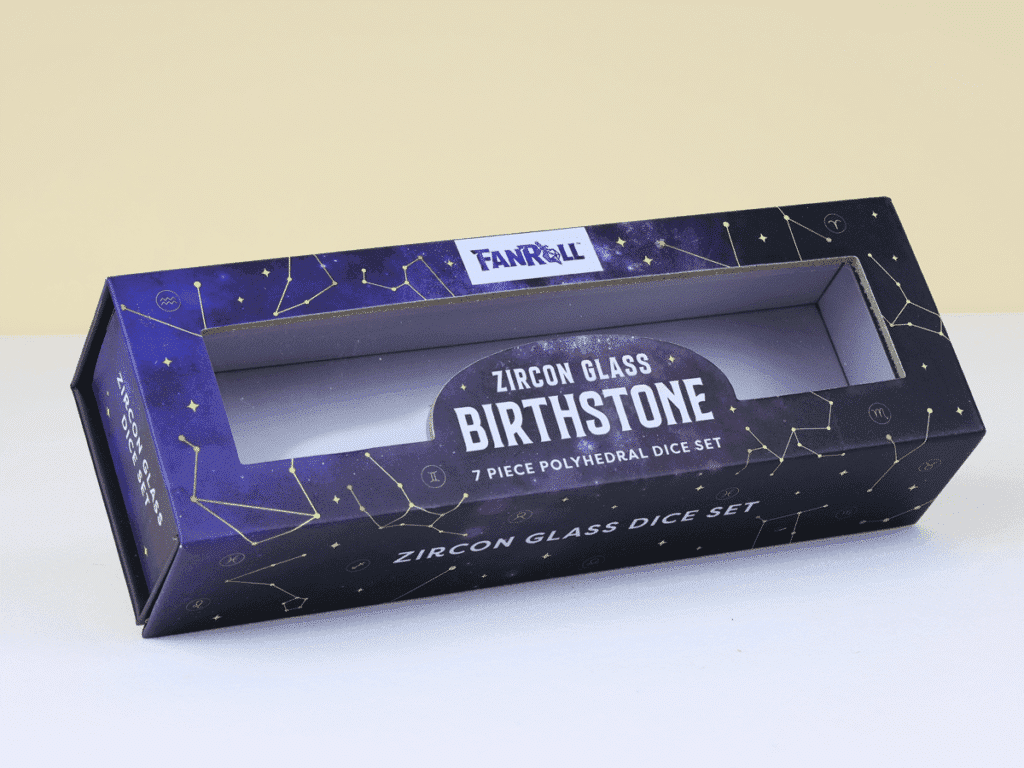 Magnetic rigid box with window for dice packaging