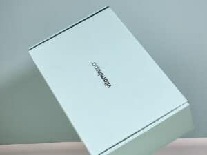 Minimalist branded shipping box packaging