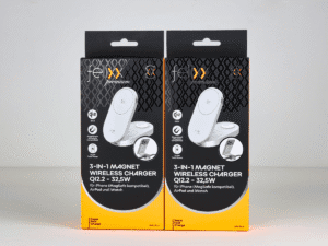 Two felixx premium hanger boxes displayed side by side demonstrating consistent black-and-orange brand block effect for retail shelving